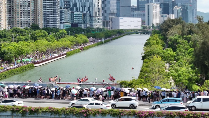 【正版原创】南山区大沙河龙舟赛活动航拍