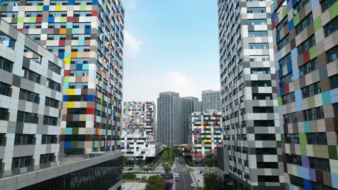 二维码图案楼群 未来科幻城市
