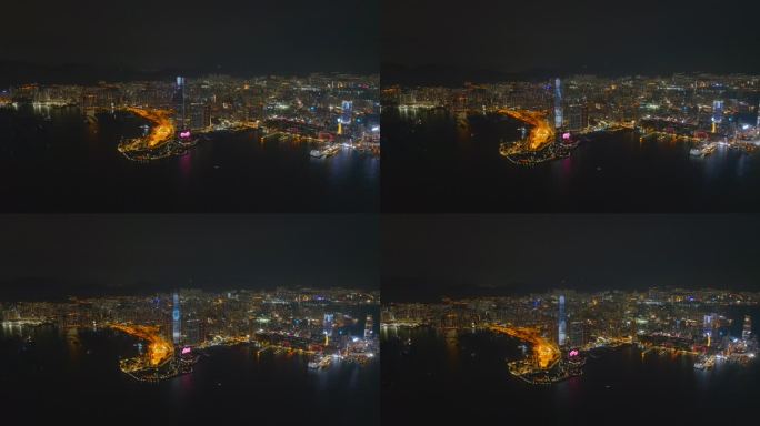 环绕香港天际100夜景航拍视频4K30P