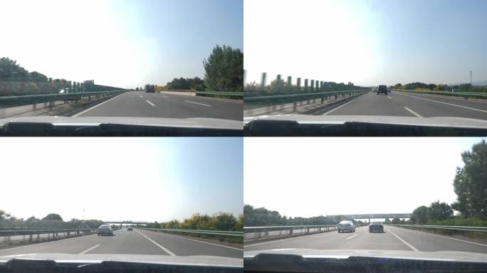 高速公路延时车流行车记录风景