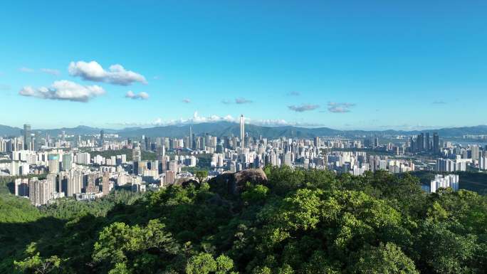 航拍深圳梅林后山大景4k