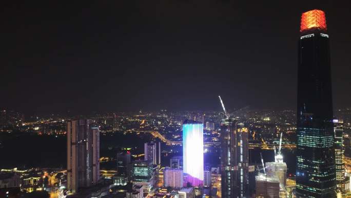 马来西亚吉隆坡夜景航拍