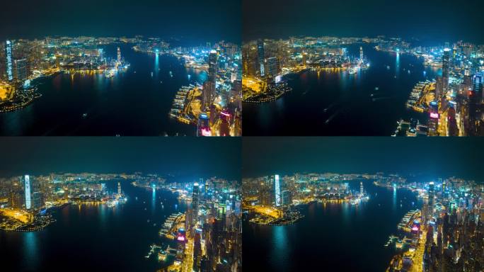 香港维多利亚港夜景_香港夜景后移延时