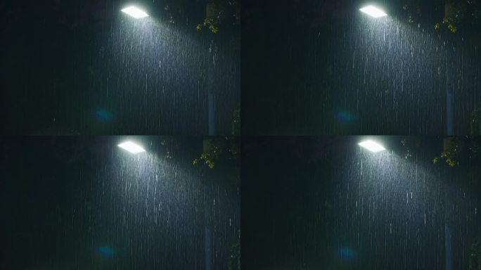 路灯下雨-大雨的夜晚-下雨的夜晚
