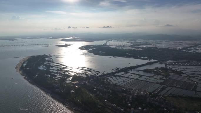 纯净海面空镜波光粼粼海面