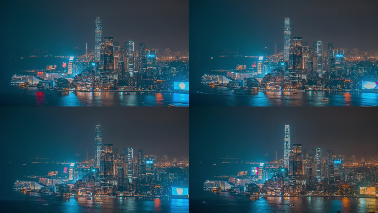 香港九龙半岛夜景_天际100夜景固定延时