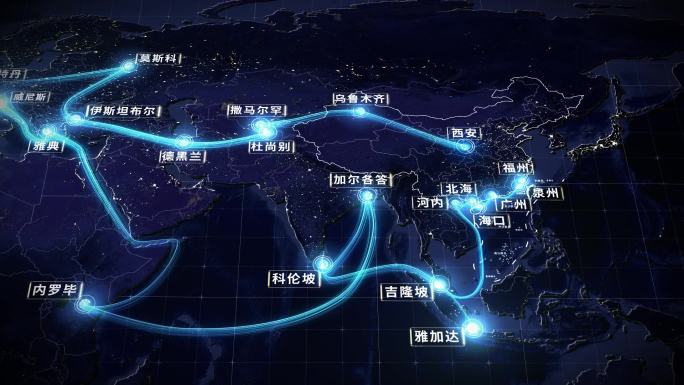 大气一带一路科技地图