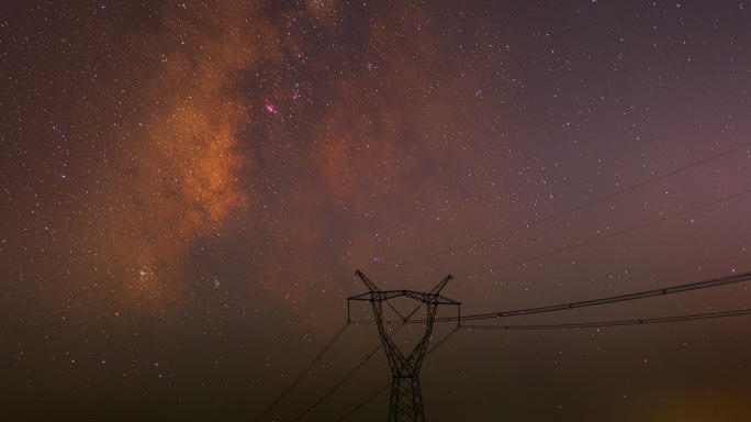 4k 延时夜景星空银河南方电塔