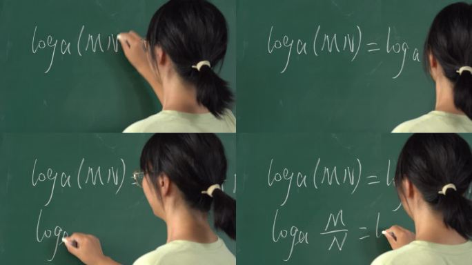 黑板上粉笔写数学公式