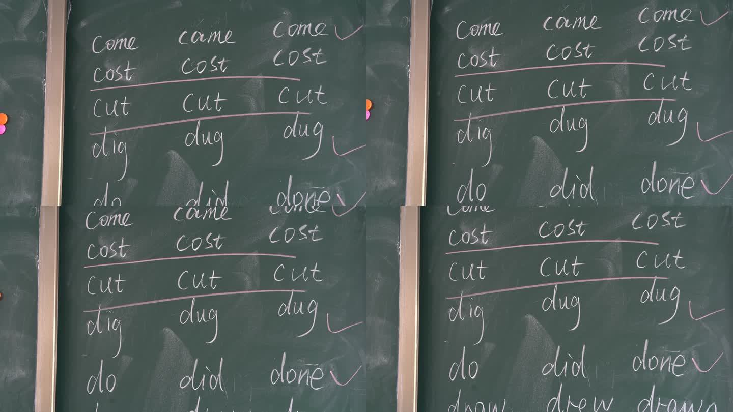 教室黑板上英语单词