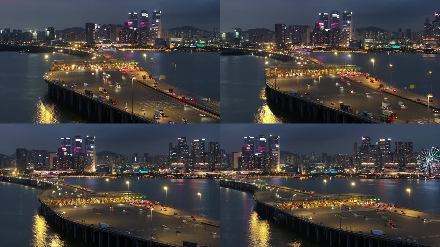 【正版原创】沿江高速收费站前海夜景航拍