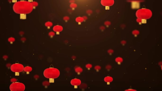 8K宽屏春节红灯笼喜庆背景视频-无缝循环