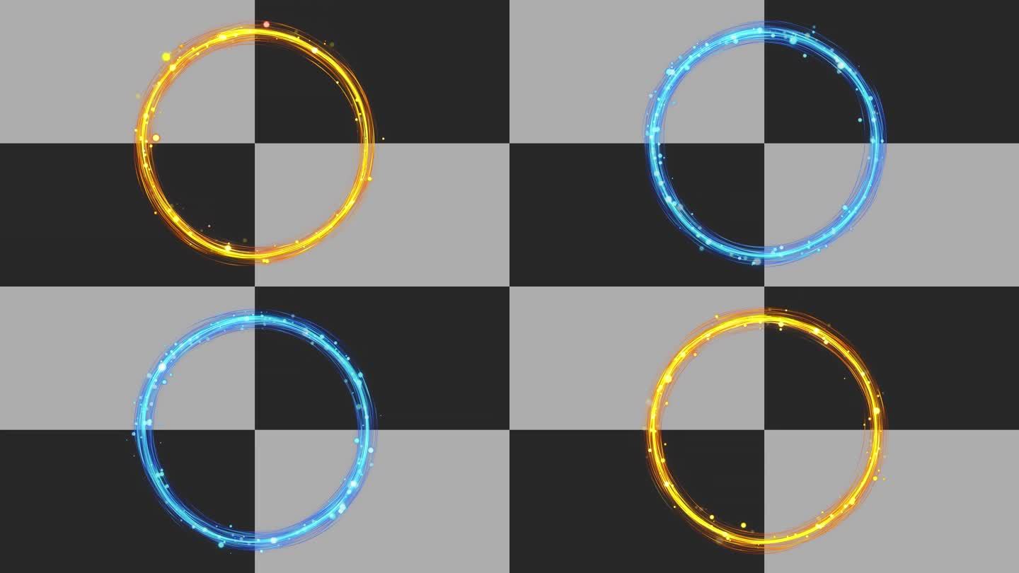 2色圆形_循环粒子光线边框