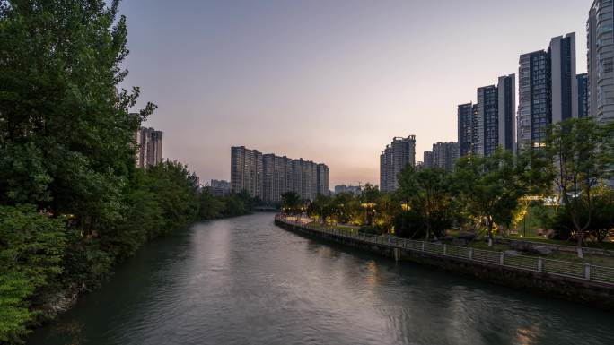 成都市温江区光华时光公园夜景