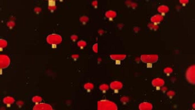 8K超宽屏春节红灯笼背景视频-无缝循环