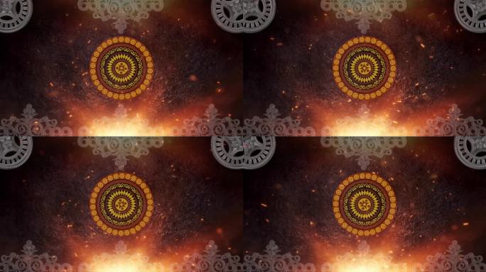 彝族元素舞台背景