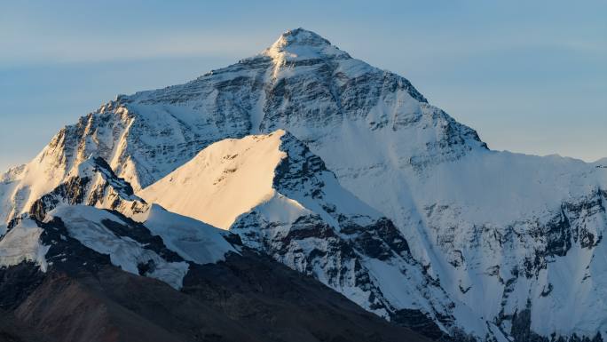 西藏 珠穆朗玛峰 日照金山 延时