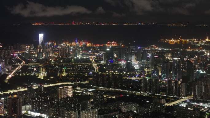 【正版原创】前海世茂赤湾港高空航拍夜景