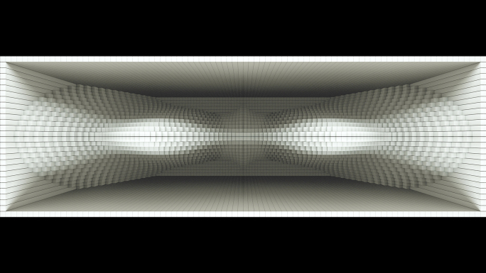 【裸眼3D】白色方块暗影曲线矩阵宽屏空间