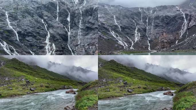 高山流水瀑布山水风光