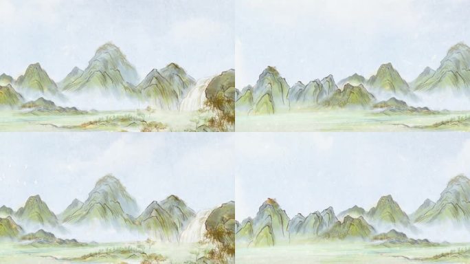 淡彩中国山水画背景