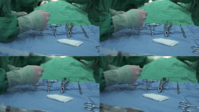 医院医生医疗视频素材4K-做手术医疗器械