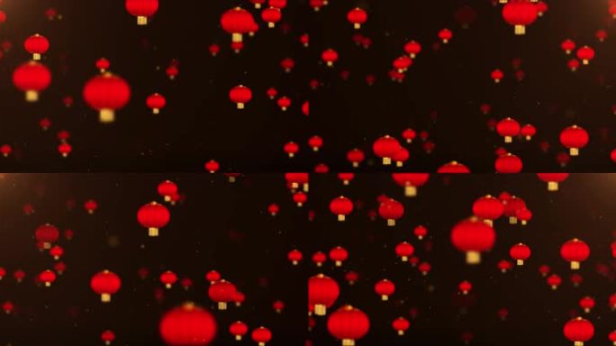 8K宽屏春节红灯笼喜庆背景视频-无缝循环