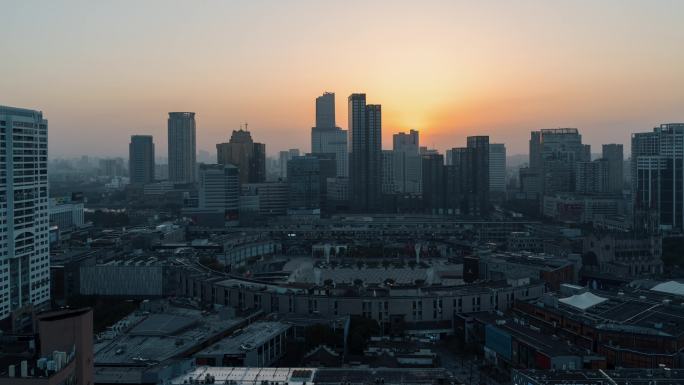 宁波天一广场日出全景4K延时