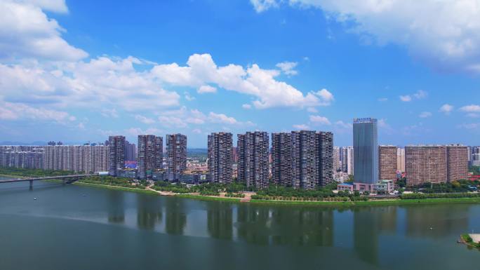 美丽城市蓝天地产建筑江景