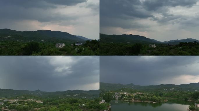 山间下雨，山里阴雨绵绵，山间阴天景象