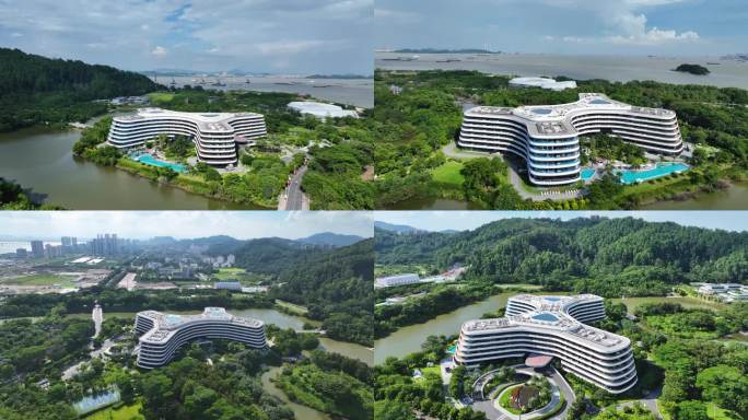 广州南沙花园酒店航拍素材