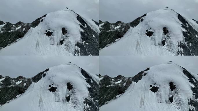 四川甘孜航拍横断山脉贡嘎山卫峰乌库楚雪山