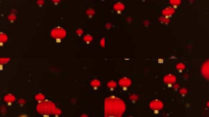 8K超宽屏春节红灯笼背景视频-无缝循环
