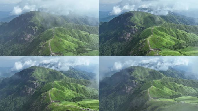 航拍武功山高山草甸4k