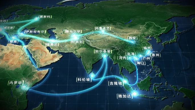 丝绸之路一带一路地图