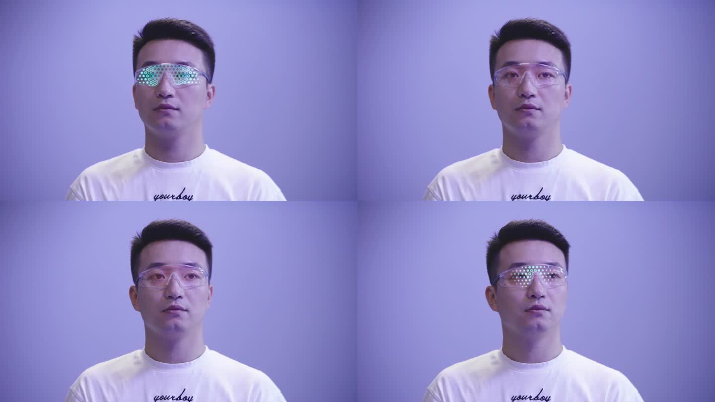 年轻戴VR眼镜虚拟现实 VR眼镜