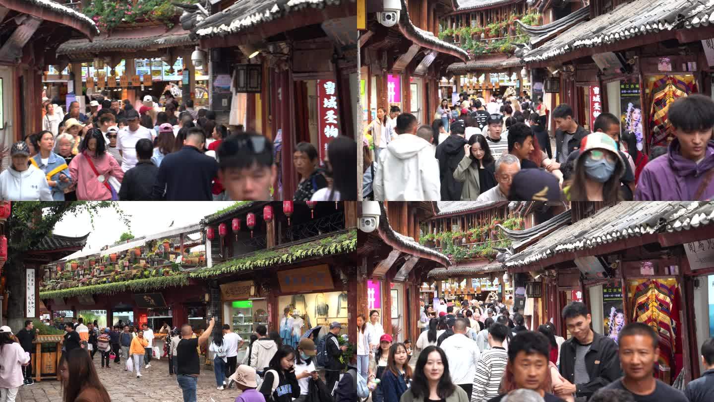 旅游淡季的丽江古城人来人往，热闹非凡！
