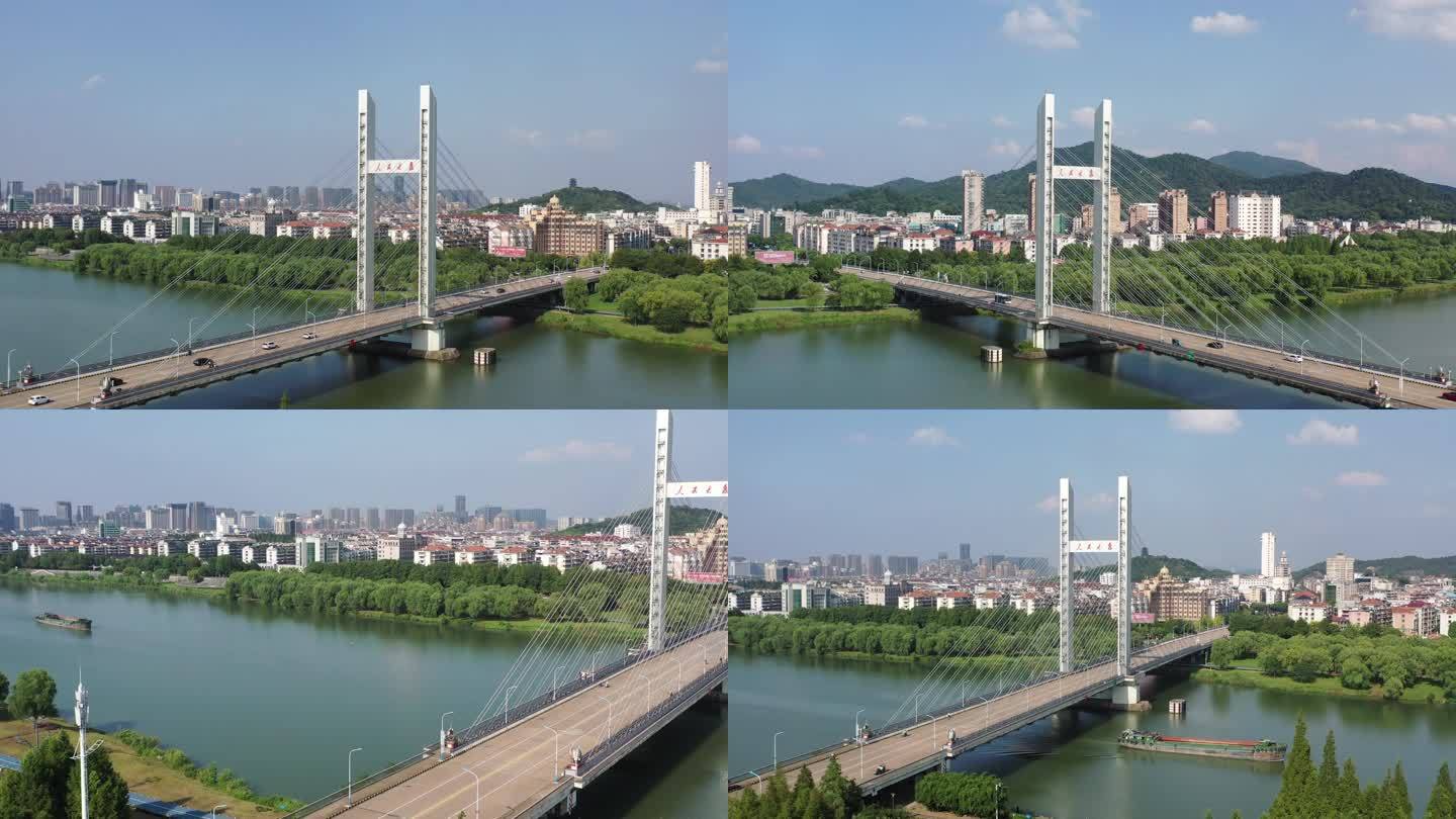 4K上虞曹娥江人民大桥航拍