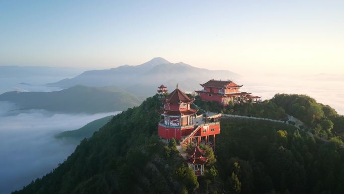 福建福州永泰仙妈殿云海航拍空镜