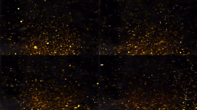水中金色颗粒粒子黑色背景视觉效果