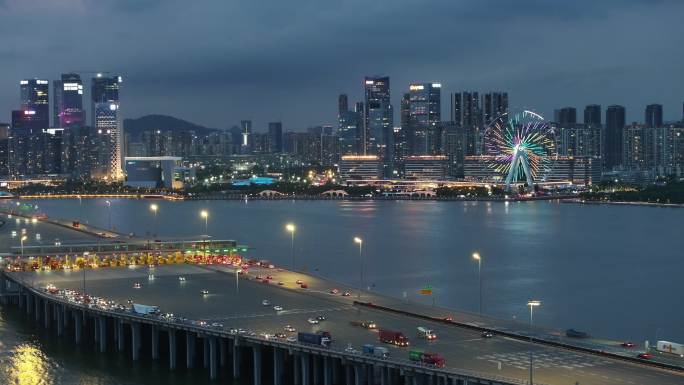 【正版原创】沿江高速国际都市繁华夜景航拍