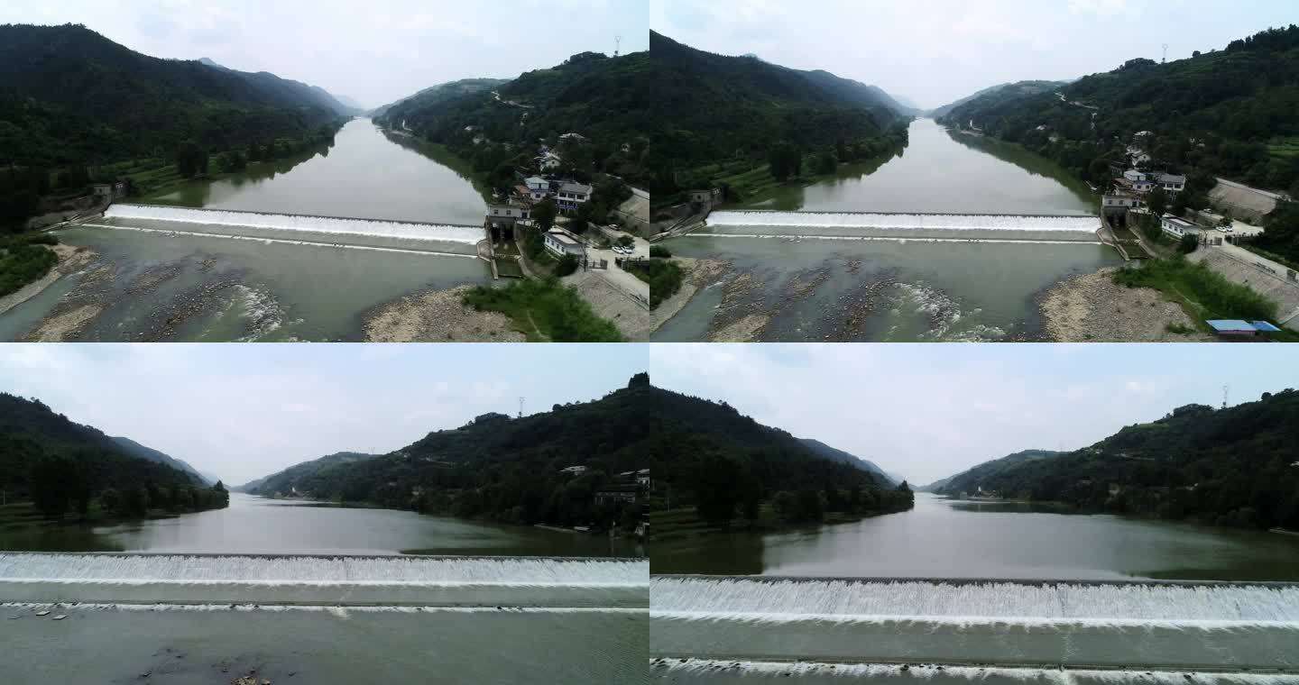 4k航拍汉江第一水坝