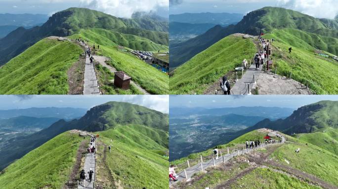 航拍武功山高山草甸4k