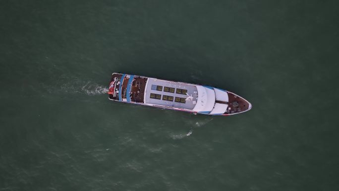 厦门海上观光游艇航拍4k视频