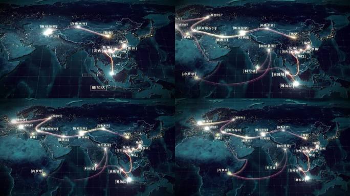 科技丝绸之路一带一路地图