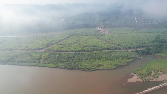 安居湿地公园航拍