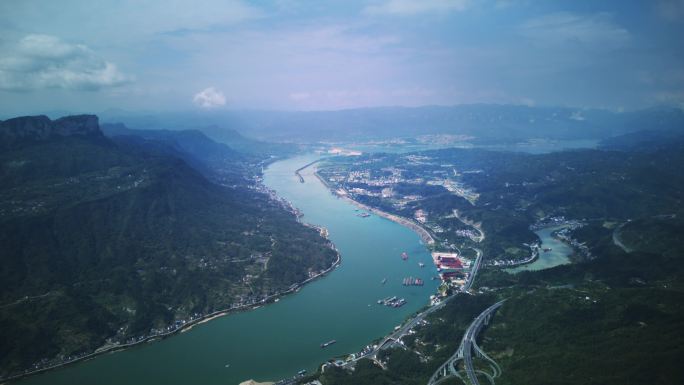 长江三峡航拍延时 西陵峡