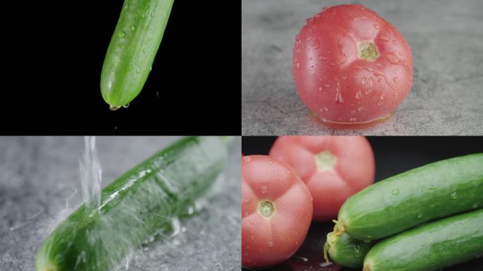 超清美食蔬菜西红柿番茄黄瓜广告素材