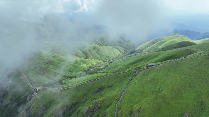 航拍武功山高山草甸4k