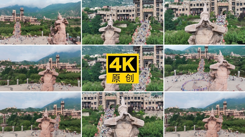 【4K超清】中国古羌城羌族人民雕塑